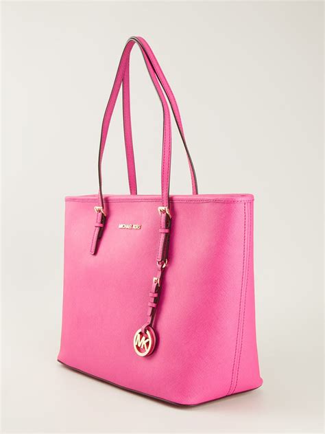 michael kors pink tri color satchel|Michael Kors pink suitcase.